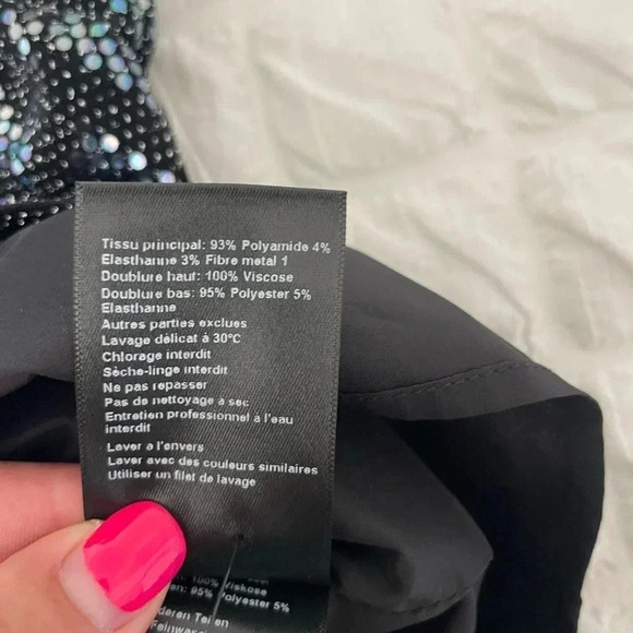 Ba&sh metallic chevron robe Flavie embellished mini dress - Picture 10 of 16